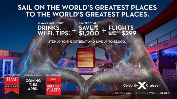 Save up to $1,200 with Celebrity Cruises